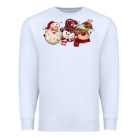 White santa snowman reindeer Premium Sweatshirt - MaliasSmallBusiness