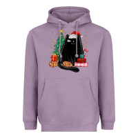 Lavender christmas black cat Heavyweight Hoodie - MaliasSmallBusiness
