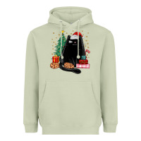 Matcha christmas black cat Heavyweight Hoodie - MaliasSmallBusiness