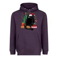 Plum christmas black cat Heavyweight Hoodie - MaliasSmallBusiness