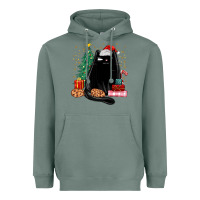 Sage christmas black cat Heavyweight Hoodie - MaliasSmallBusiness