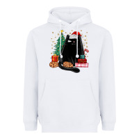 White christmas black cat Heavyweight Hoodie - MaliasSmallBusiness