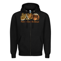 Black Peace Love Dachshund Zipper Hoodie - Jasminsmagicworld