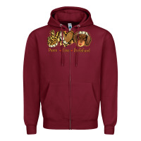 Burgundy Peace Love Dachshund Zipper Hoodie - Jasminsmagicworld