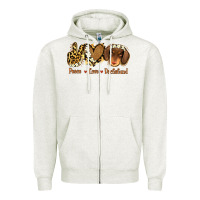 Oatmeal Heather Peace Love Dachshund Zipper Hoodie - Jasminsmagicworld