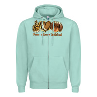 Seafoam Peace Love Dachshund Zipper Hoodie - Jasminsmagicworld