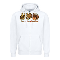White Peace Love Dachshund Zipper Hoodie - Jasminsmagicworld