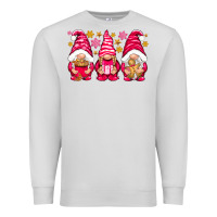 Dove Grey Pink Christmas gnomes Premium Sweatshirt - NancyCooperArtShop