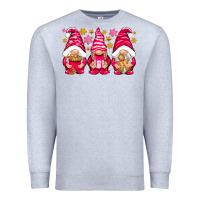 Heather Grey Pink Christmas gnomes Premium Sweatshirt - NancyCooperArtShop