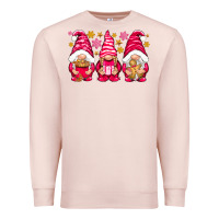 Pale Pink Pink Christmas gnomes Premium Sweatshirt - NancyCooperArtShop