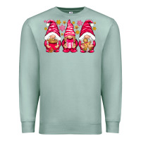Seafoam Pink Christmas gnomes Premium Sweatshirt - NancyCooperArtShop