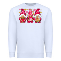 White Pink Christmas gnomes Premium Sweatshirt - NancyCooperArtShop