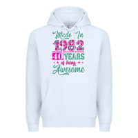 White made in 1982, 40 years of being awesome Premium Hoodie - Jasminsmagicworld