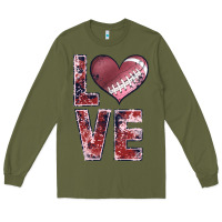 Army Green football love Long Sleeve Tee - JahusDesignShop