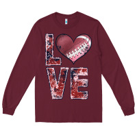 Burgundy football love Long Sleeve Tee - JahusDesignShop