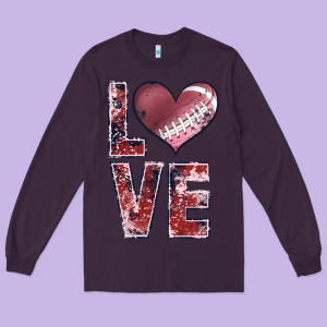 Football Love Long Sleeve Tee Designed By Jahusdesignshop