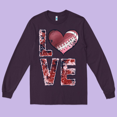Football Love Long Sleeve Tee Designed By Jahusdesignshop