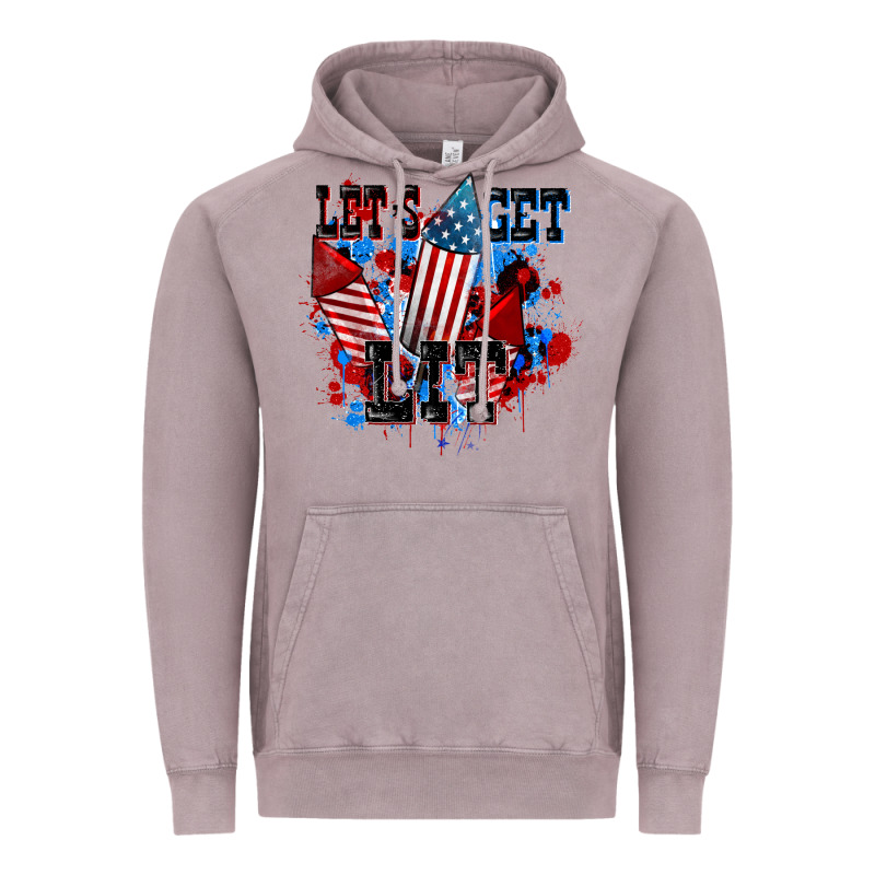 Let's Get Lit 4th Of July Vintage Hoodie by CowGirlArtShop | Teevron
