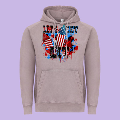 Let's Get Lit 4th Of July Vintage Hoodie Designed By Cowgirlartshop