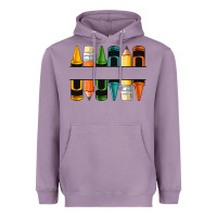 Lavender custom crayons with pencil Heavyweight Hoodie - NancyCooperArtShop