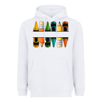 White custom crayons with pencil Heavyweight Hoodie - NancyCooperArtShop