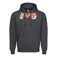 Smoke Peace Love Corgi Zipper Hoodie - Jasminsmagicworld