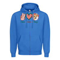 True Royal Peace Love Corgi Zipper Hoodie - Jasminsmagicworld