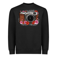Black rose grey leopard vintage camera Heavyweight Sweatshirt - FaDigitalArtStudio
