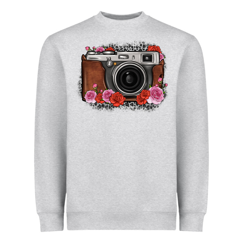 Rose Grey Leopard Vintage Camera Heavyweight Sweatshirt by FaDigitalArtStudio | Teevron