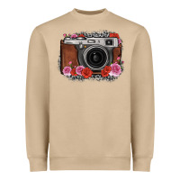 Mushroom rose grey leopard vintage camera Heavyweight Sweatshirt - FaDigitalArtStudio