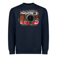 Navy rose grey leopard vintage camera Heavyweight Sweatshirt - FaDigitalArtStudio