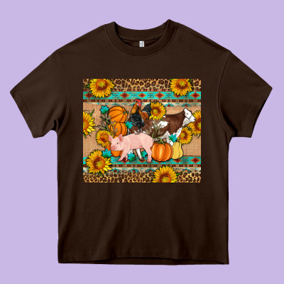 Fall Coop Animals Heavy Core Tee Designed By Artiststas