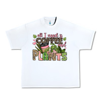 White all i need is coffee and plants Urban Heavy Tee - JahusDesignShop