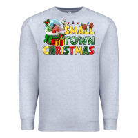 Heather Grey Small town Christmas Premium Sweatshirt - NancyCooperArtShop