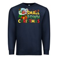 Navy Small town Christmas Premium Sweatshirt - NancyCooperArtShop
