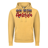 Vintage Mustard God bless America Vintage Hoodie - Neo Western