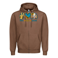 Chestnut Peace Love Cocker Spaniel Zipper Hoodie - Jasminsmagicworld