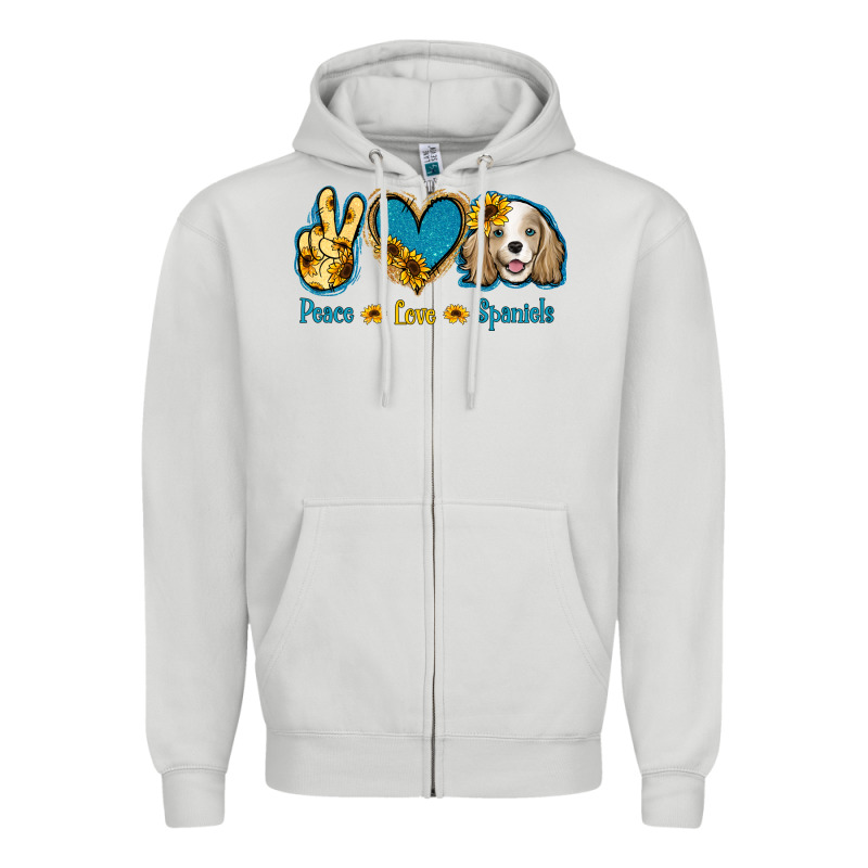 Peace Love Cocker Spaniel Zipper Hoodie by Jasminsmagicworld | Teevron