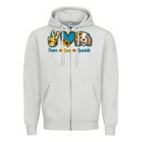 Dove Grey Peace Love Cocker Spaniel Zipper Hoodie - Jasminsmagicworld