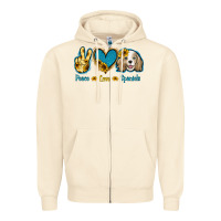 Sandshell Peace Love Cocker Spaniel Zipper Hoodie - Jasminsmagicworld