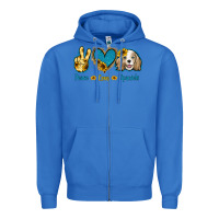 True Royal Peace Love Cocker Spaniel Zipper Hoodie - Jasminsmagicworld