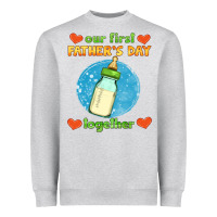 Heather Grey our first father's day together and baby bottle Heavyweight Sweatshirt - HRA Design Shop