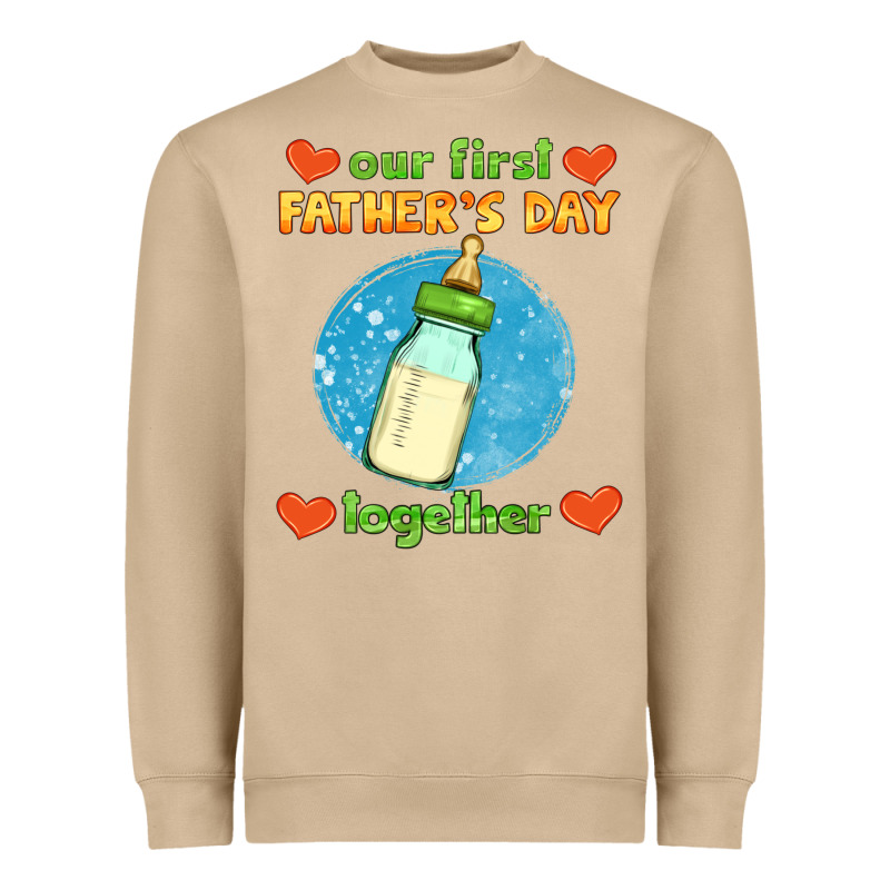 Our First Father's Day Together And Baby Bottle Heavyweight Sweatshirt by HRA Design Shop | Teevron