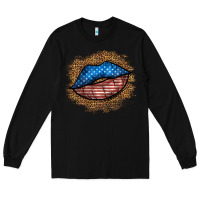 Black western 4 of july lips Long Sleeve Tee - BundleAndBundleShop