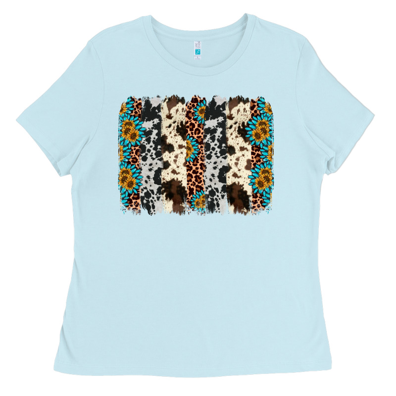 Cowhide Leopard Gemstone Brushstroke Ladies Tee by AdoDesignShop | Teevron