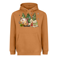 Meerkat christmas coffee and book Heavyweight Hoodie - MaliasSmallBusiness