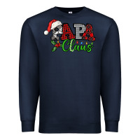 Navy Papa Claus with christmas lights and mistletoe Premium Sweatshirt - NancyCooperArtShop