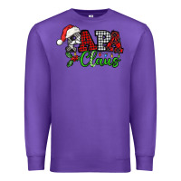 Purple Papa Claus with christmas lights and mistletoe Premium Sweatshirt - NancyCooperArtShop