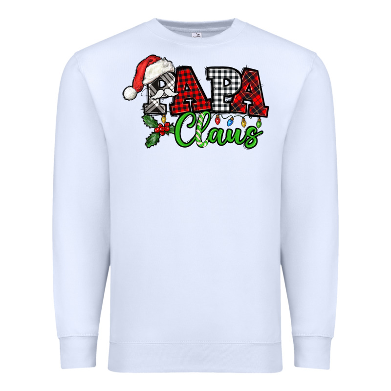 Papa Claus With Christmas Lights And Mistletoe Premium Sweatshirt by NancyCooperArtShop | Teevron