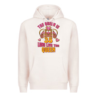 Pale Pink the queen is 35 long live the queen Premium Hoodie - Jasminsmagicworld